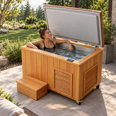 Cold Plunge Tub Built for Daily Recovery, 304 Stainless Steel Basin, Cedar Cabinet, Multi-Stage Filtration