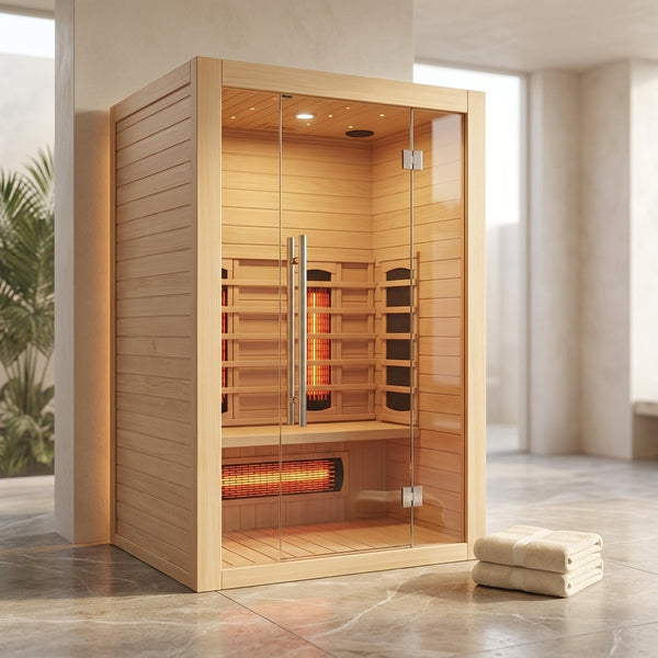 Infrared Sauna Cabin Built for Home Wellness, FSC-Certified Wood, Multi-Zone Heating, Digital Controls