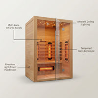 Heliox LuminaWood Infrared Sauna Cabin — infographic