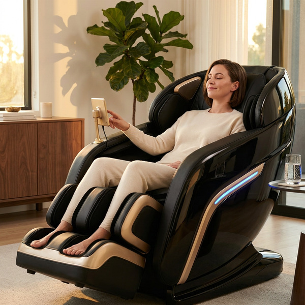 4D Massage Chair Engineered for Full Body Therapy, SL-Track System, Dual-Zone Heat, Air Compression