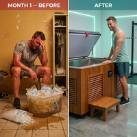 TimberChill Glacier Pro Cedar Cold Plunge — Before & After