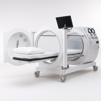 Hyperbaric Chamber Designed for Therapeutic Recovery, Transparent Cylindrical Shell, Integrated Control Panel